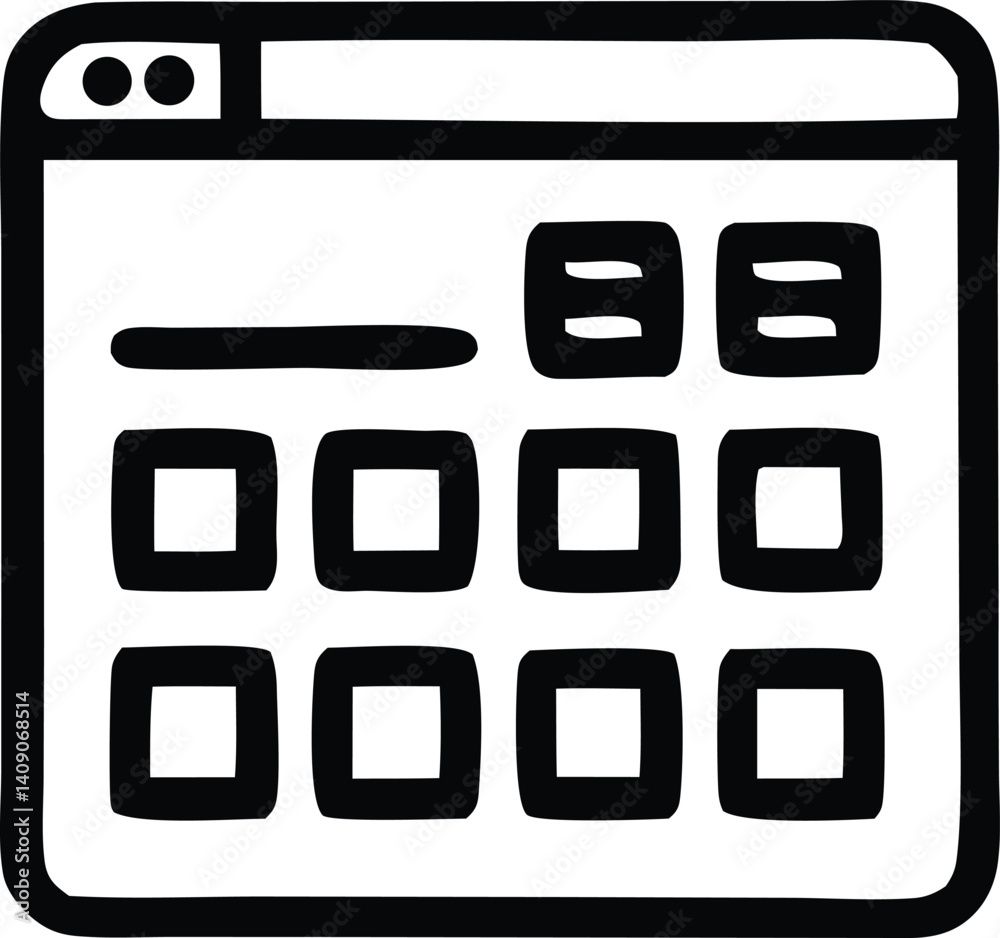 Aufkleber digital dashboard icon: simple vector illustration of a digital dashboard, showcasing a clean user i