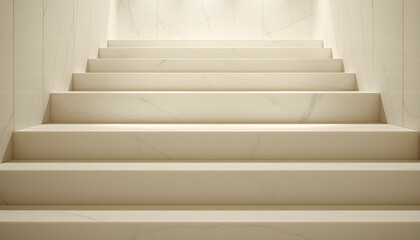 Fototapeta premium Elegant Marble Staircase Leading to an Unknown Destination