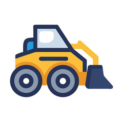 Skid Steer Loader Construction Machine Icon Design