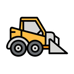 Skid Steer Loader Construction Machine Icon Design