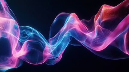 Obraz premium Abstract, vibrant, flowing, luminous, digital, energy, ethereal, swirling, colorful, dynamic, futuristic, abstract art, digital art, graphic design, glowing