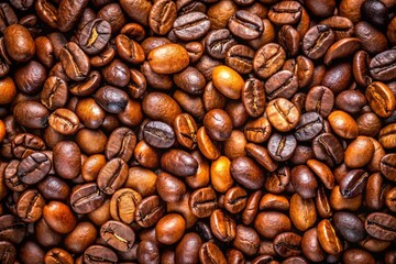 Fototapeta premium A close up of coffee beans with a brownish color