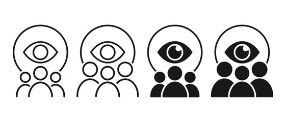 Supervision, monitoring team icon. Illustration vector 