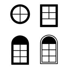 Window frame vector art illusrtation on white background.