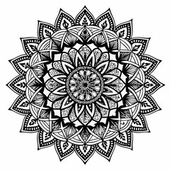 Mandala art illustration, ornamental round ornament