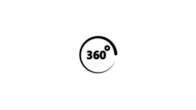360 degree view icon animation, Icon 360&deg; animation with optional lama matte. Angle 360 degree. Virtual reality. Panorama. Transparent background. Alpha channel.