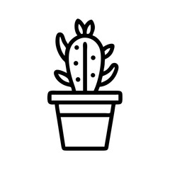 Small Cactus in Plant Pot Icon Design
