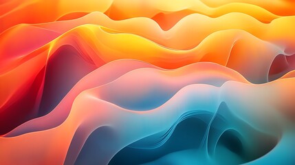 Obraz premium Vibrant, flowing abstract design with warm and cool tones.
