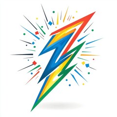 Colorful Abstract Lightning Bolt Design