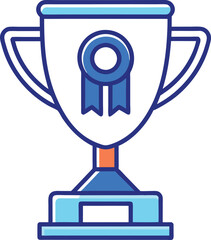 This vector illustration showcases a shiny gold trophy cup and a metallic silver cup, symbolizing success and achievement in a sport competition