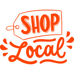 vector illustration of shop local text