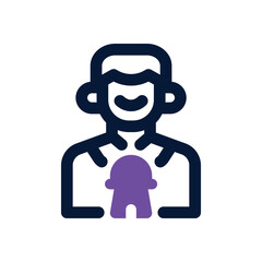 journalist dual tone icon. Sleek and modern vector icon for websites, mobile apps, marketing materials, and corporate design. Fully scalable and ready to use.