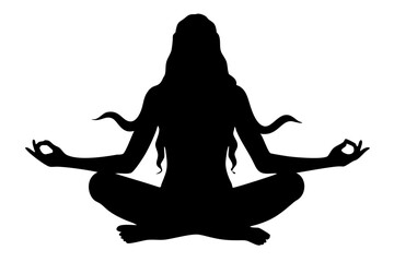 silhouette of a person in yoga position