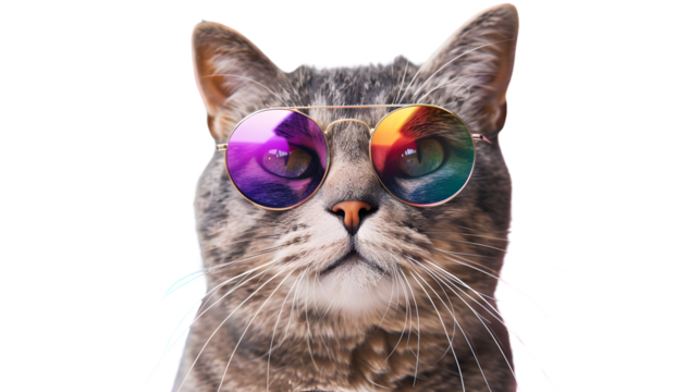 Colorful Cat Head Collage Pop Art Design for Creative Projects - Powered by Adobe
