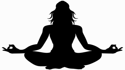 silhouette of a person in yoga position