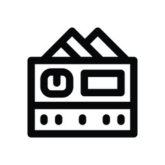 debit card line icon. Clean and minimalist vector icon for websites, mobile apps, presentations, and logos. Fully scalable and customizable for any project.