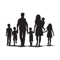 Family Silhouette Vector Illustration