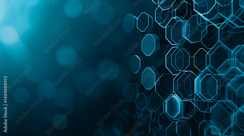 Poster digital hexagon abstraction: immerse yourself in the dynamic realm of technological innovation with 