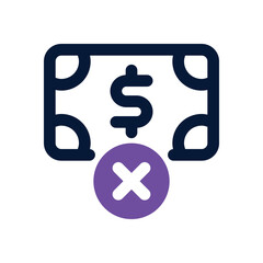 no money dual tone icon. Sleek and modern vector icon for websites, mobile apps, marketing materials, and corporate design. Fully scalable and ready to use.