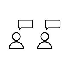 group of people chatting icon. communication icon symbol sign vector design black white color modern simple illustration