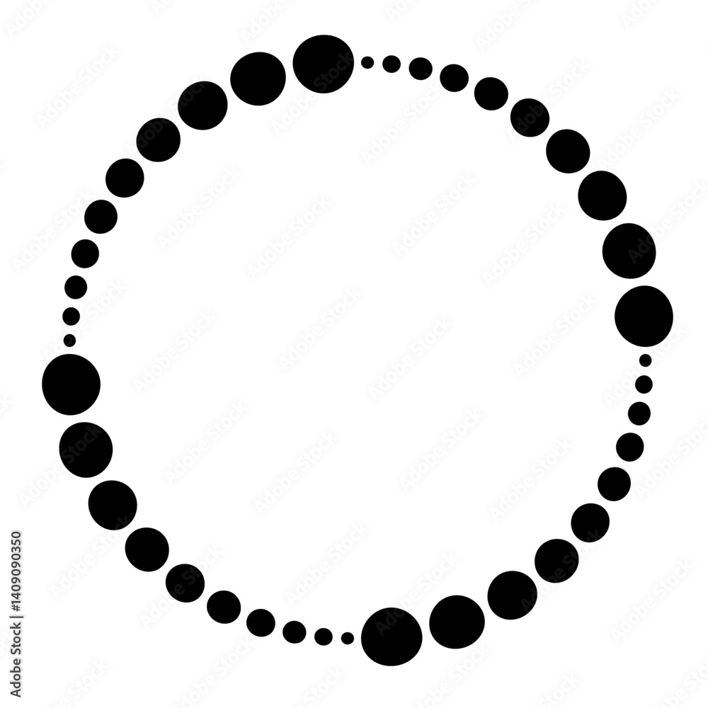 Poster Asymmetrical Dotted Circle, Dynamic Circular Design Element