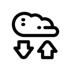 cloud transfer line icon. Clean and minimalist vector icon for websites, mobile apps, presentations, and logos. Fully scalable and customizable for any project.