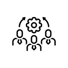 Black line icon for manage