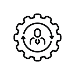 Black line icon for change management