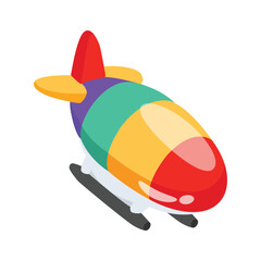 Have a look at this modern 3d style icon of blimp © CreativeStudio