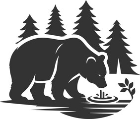 Forest bear animal silhouette