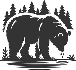 Forest bear animal silhouette