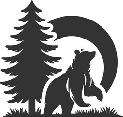 Forest bear animal silhouette