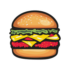 Burger vector Illustration burger logo design