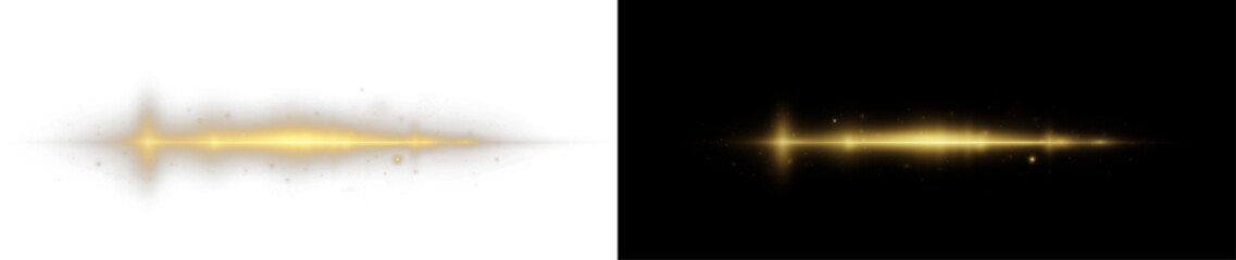 PNG golden glow with sparkling dust and light trails. Abstract vector flare with luxury shine and shimmer. Perfect for fashion, festive, or elegant background design © Sergey