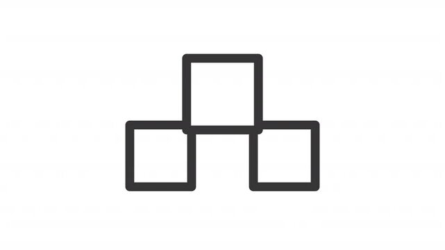 Taxi checkers ui icon line animation. Common symbol of cab. public passenger vehicle. Order transport for ride animated user interface element isolated on white. HD video with alpha channel