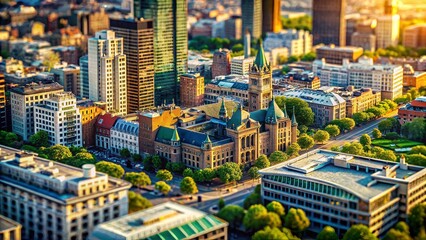 Fototapeta premium Cityscape with Historic and Modern Architecture