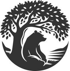 Forest bear animal silhouette