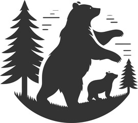 Forest bear animal silhouette