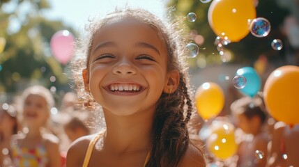 Cheerful International Children's Day Gathering in Sunny Park with Diverse Kids Laughing and Playing Together
