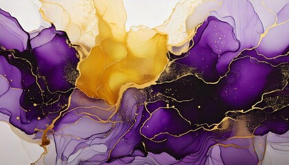 濃い紫と黄色のアルコールインク