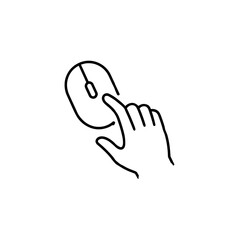 Hand Clicking Mouse Icon in Minimalist Style  