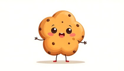 Obraz premium Cartoon illustration of cake with white background and blank space for writing qoutes