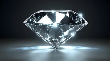 Brilliant Diamond Gemstone, Glowing Facets, Luxury Jewel