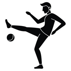 A Person Kicking A Ball Engaging In Physical Acti