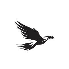 emblem of eagle and wing vector icon illustration on white background. eagle logo art work.