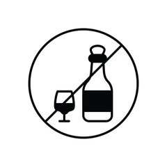 No Alcohol icon vector stock illustration