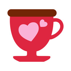 Cute red coffee cup with pink hearts and floating heart steam. Perfect for Valentine’s Day, romantic morning vibes, love-themed designs, cozy cafes, and warm drink illustrations.