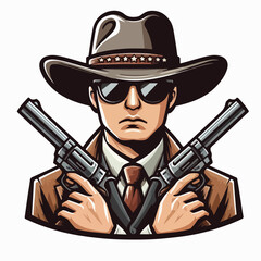 Fototapeta premium gangster cartoon vector illustration