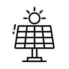 Solar Panel for Renewable Energy Source Icon Design