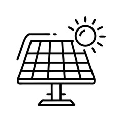 Solar Panel for Renewable Energy Source Icon Design